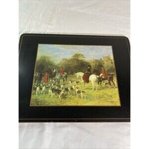 Vintage English Fox Hunt Scene Equestrian Hound Horse Placemat